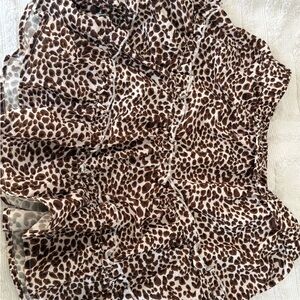 SHEIN Leopard Print Skirt - Brown and Cream